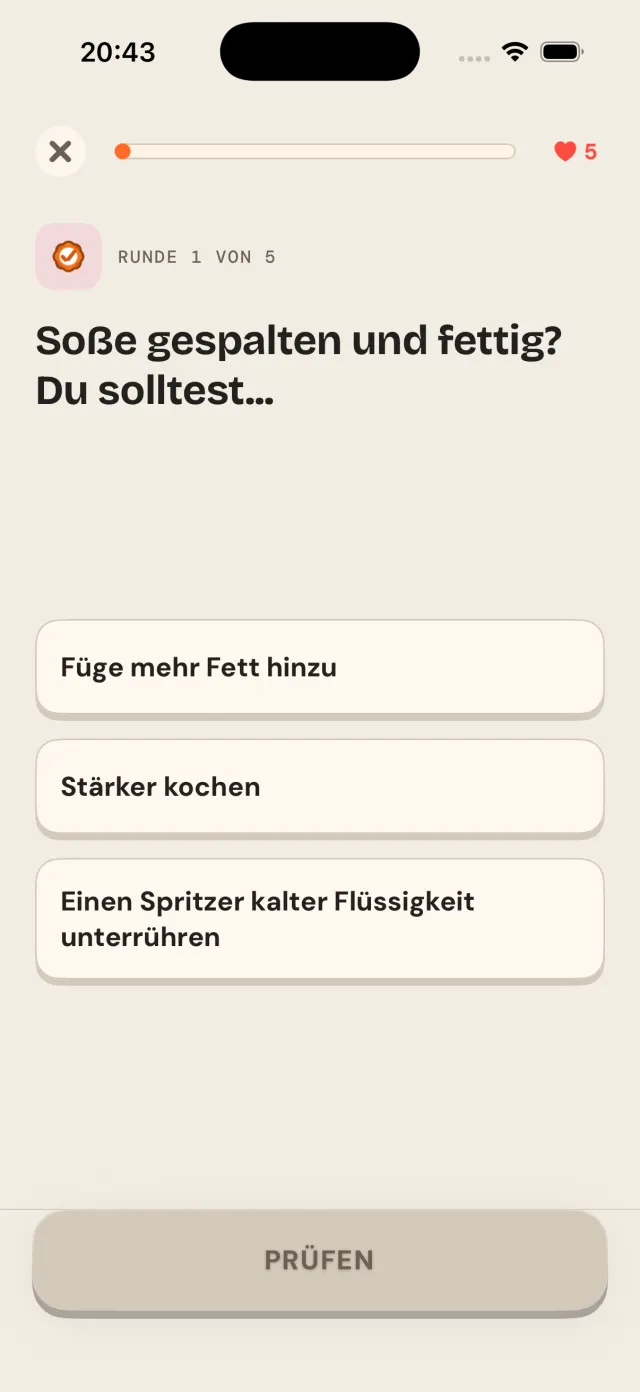 Eine Lernkarte in einer Lektion