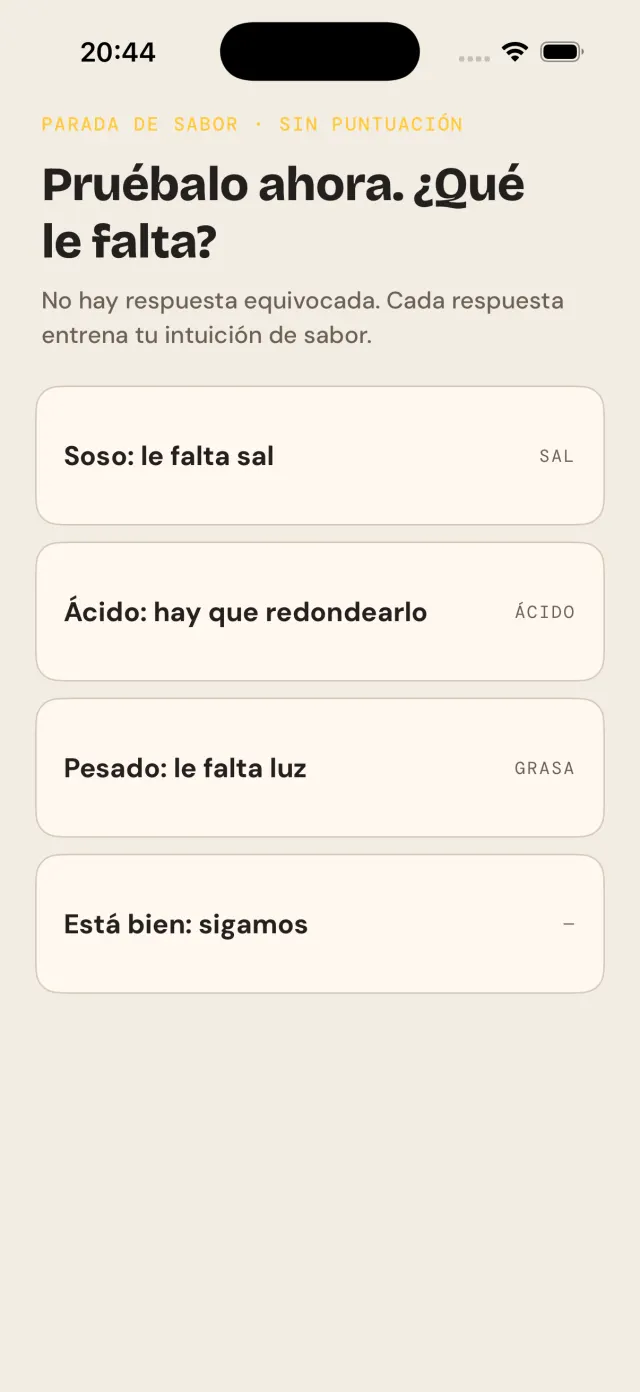 Una parada de cata a media cocción: juzga el plato y ajusta