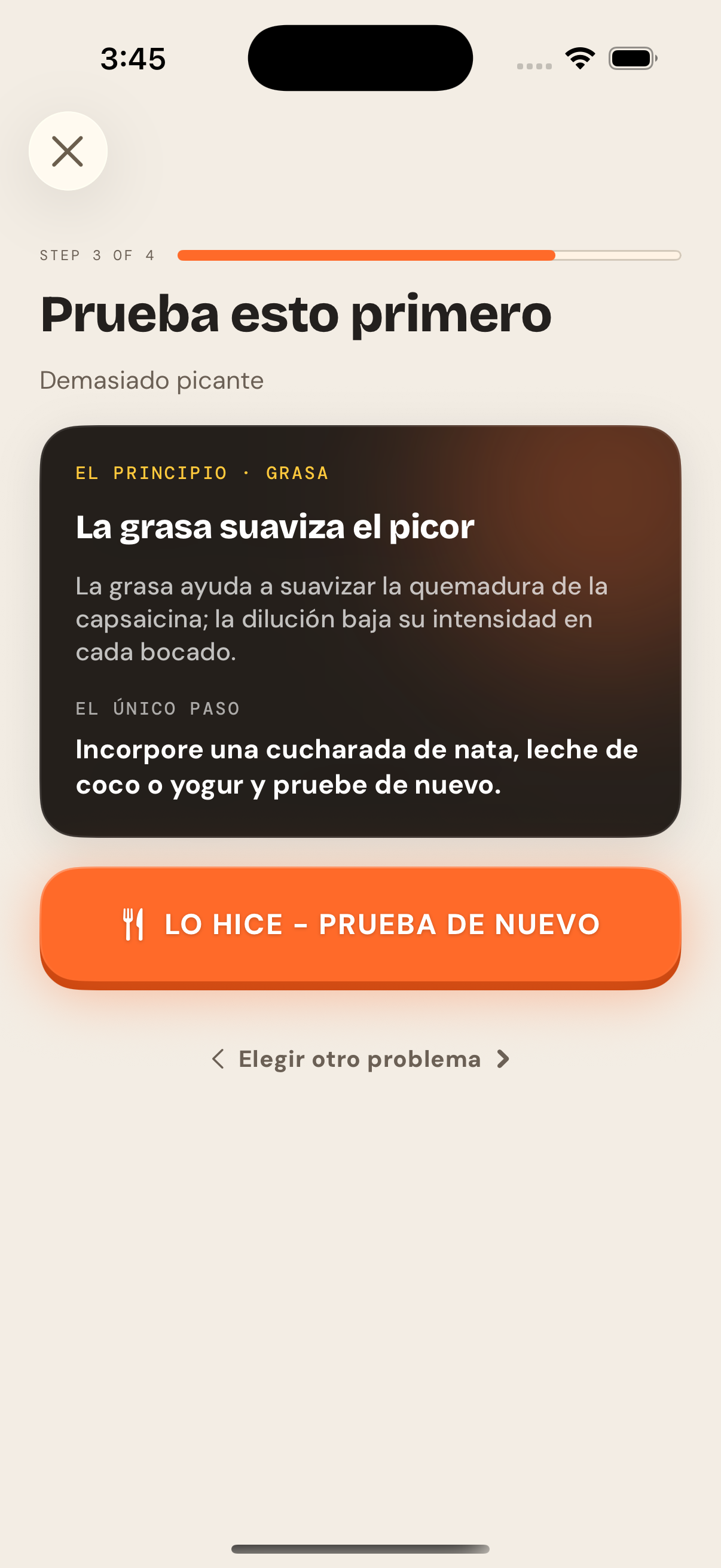 Diagnóstico Arregla este plato